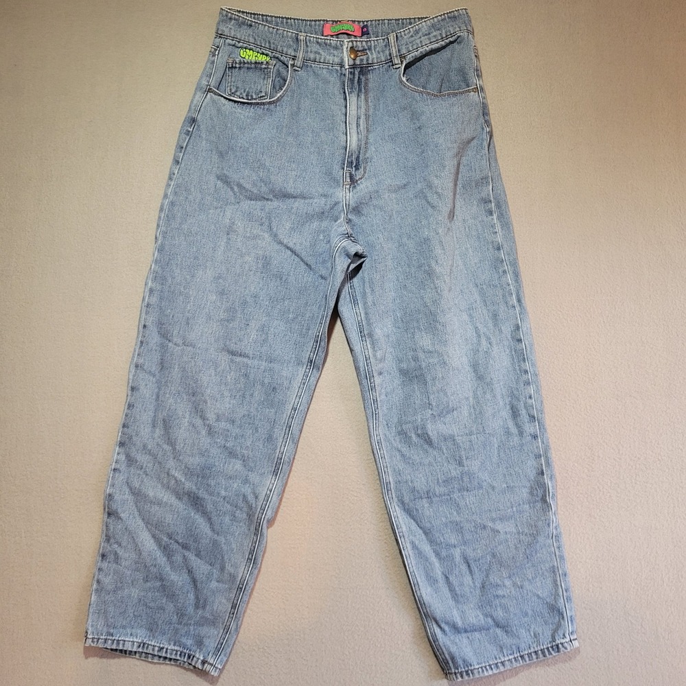 Empyre Loose Fit Light Wash Blue Denim Jeans High Rise Skater Size 13